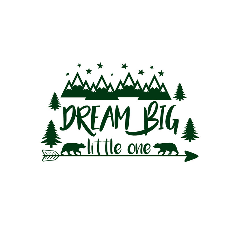 Décalcomanie murale big little rêve, Vert