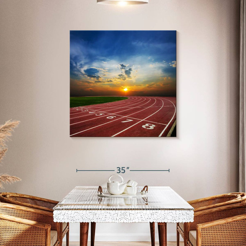 Sireci Track Field To Sunrise, 39" H x 39" W