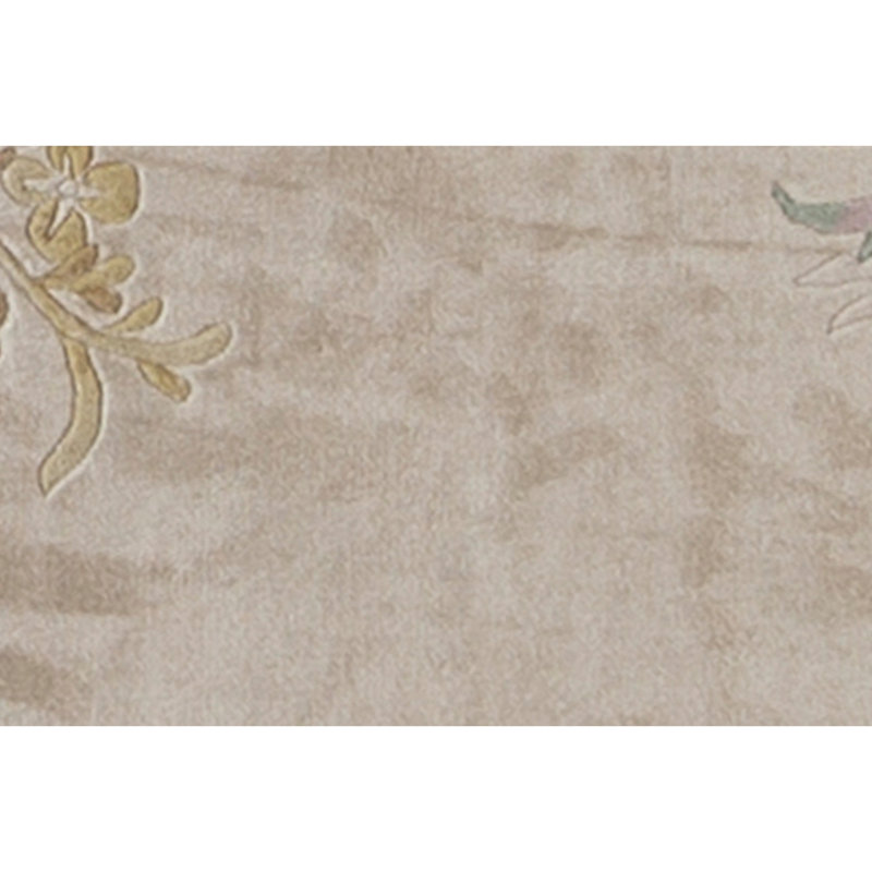 Tapis beige et chameau noué à la main de haute qualité