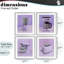 Ensemble d'ustensiles de cuisine disco en mauve, ensemble de 4 impressions encadrées sous verre, design par Lish Creative-463157077-463157078