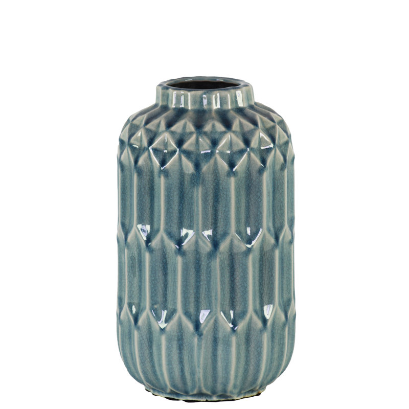 Ceramic Table Vase, 11.25" H x 6.5" W x 6.5" D
