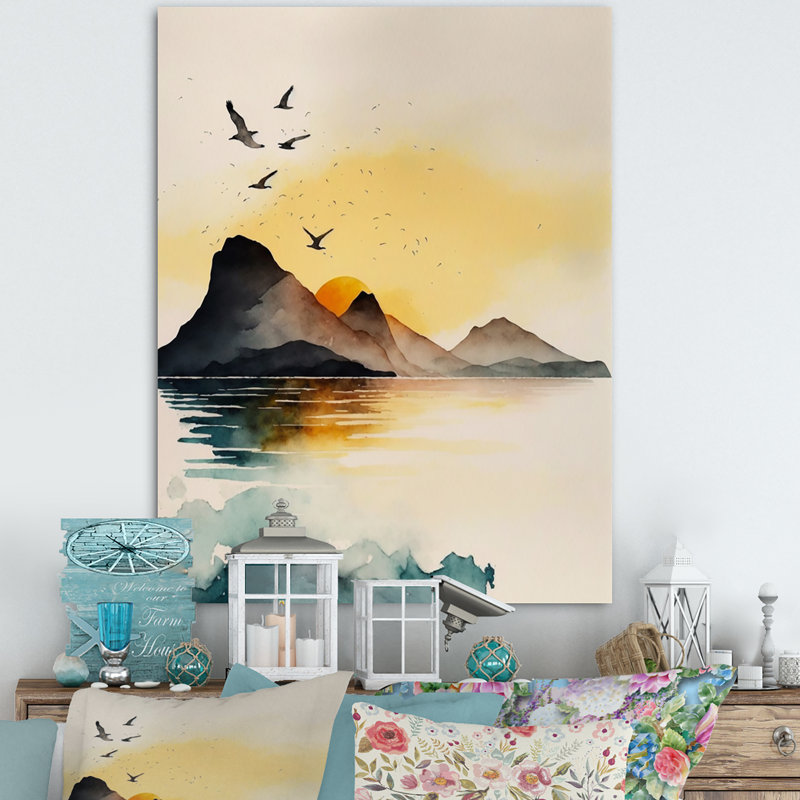 «Blue and Gray Mountain Lake Reflection III», reproduction sur toile, H 20 po x l 12 po x P 1 po, Toile tendue