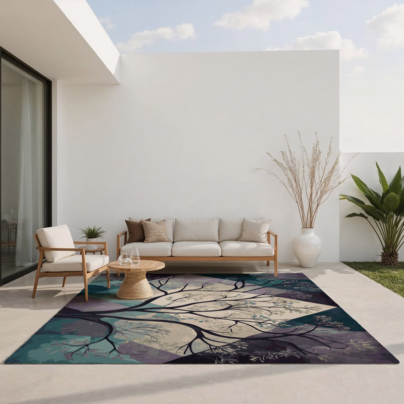 Starlight Vines Indoor And Outdoor Area Rug, Rectangle 8' x 10'
