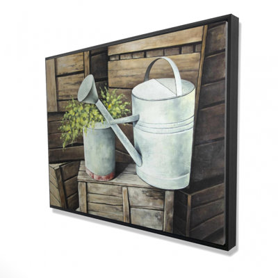 Vintage Watering Can Print On Canvas