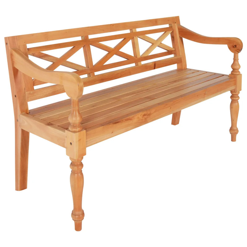 Broaddus Solid Wood Bench, Light Brown