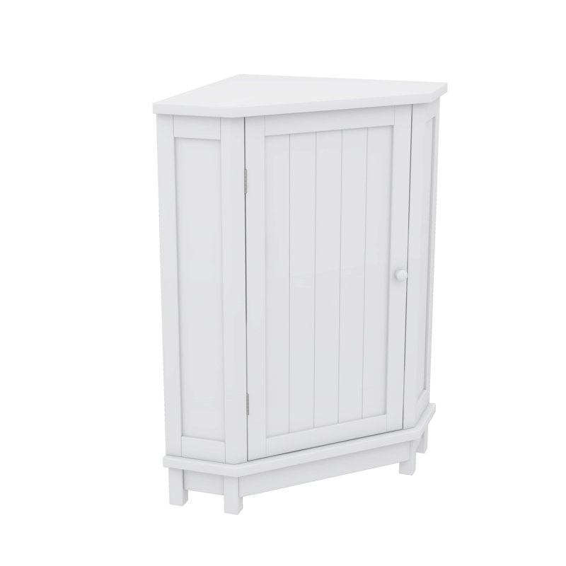 Triangle Corner Bathroom Cabinet Adjustable Shelf, White