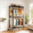Clothes Rack with Wheels, Heavy Duty 3-Tier Adjustable Metal Organizer with 2 Hanging Rods &amp; Side Hooks | Black | Metal