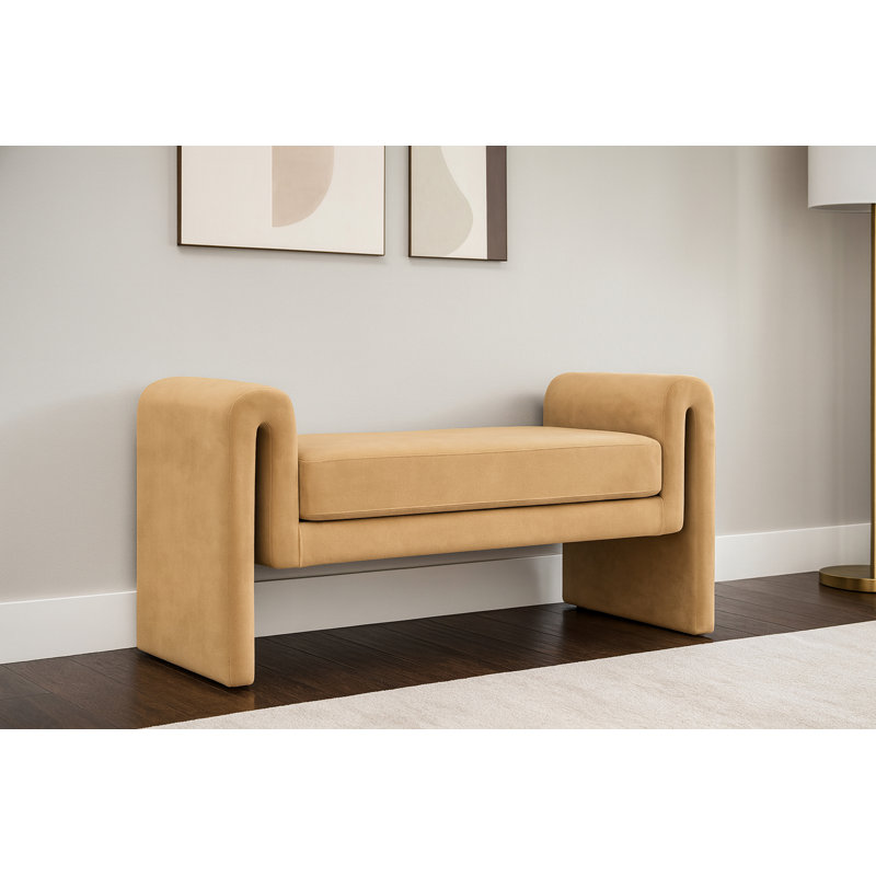 Sloan Upholstered Bench, Camel Velvet