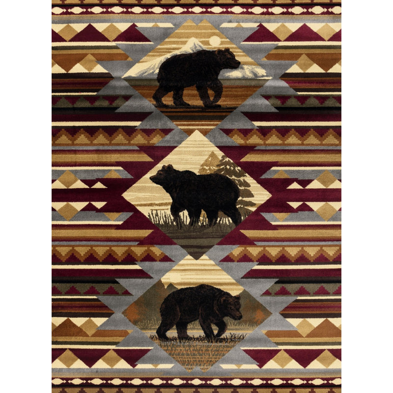 Lodge Area Carpet, 2 Ft. 7 In. X 3 In., Red Polypropylene, Cozy 2.58 Ft 7.25 Wonderful, Runner 2'8" x 7'6"