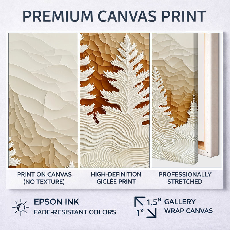 «Mist Over the Pines Autumn Forest I», impression d'art mural 2 pièces, H 32 po x l 48 po, Cadre doré simple