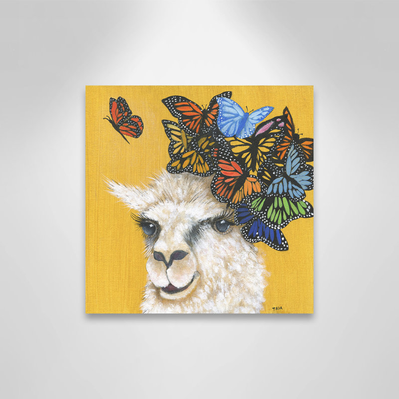 Art sur toile llama, H 12 po x l 12 po x P 1,5 po, Toile