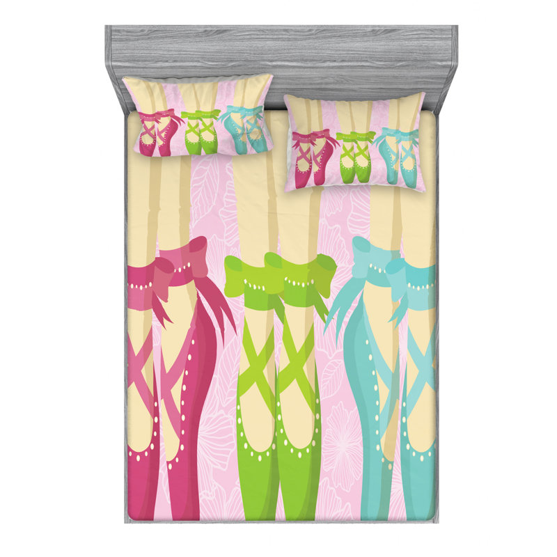 Ballet Microfiber Sheet Set, Queen Sheet Set with Fitted Sheet