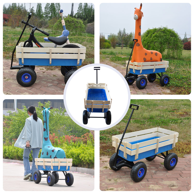 Chariot de transport en acier robuste Sanch Ancha, Bleu
