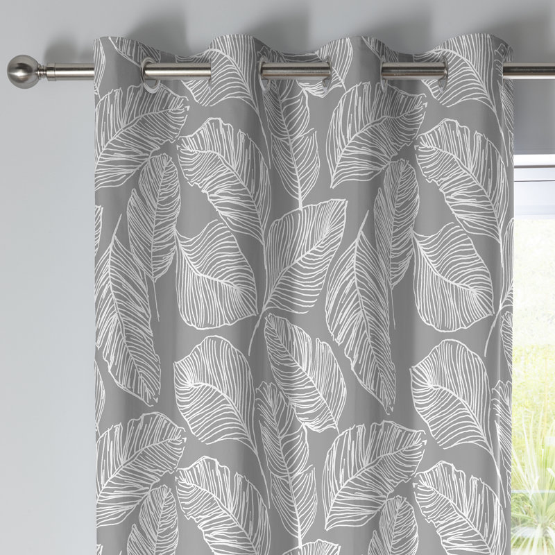 Matteo Cotton Sheer Curtain Pair, Grey, 168 W x 229 D cm