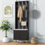 Luxury 4-In-1 Hall Tree With Cushion, Versatile Coat Rack With Hooks And Legs, Entryway Bench With Adjustable Shelves & Fluted Doors Hallway, ,
