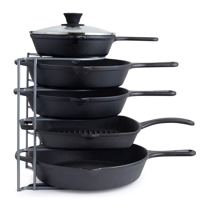 Sandridge Steel Kitchenware Divider Pot Rack, Grey, 8" W