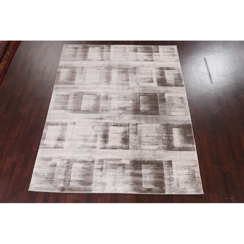 Tapis oriental géométrique transitionnel 2X3, Rectangle 6 pi 7 po x 9 pi 6 po