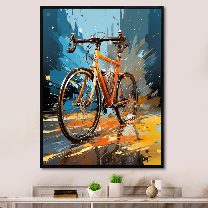Vélo «Bold Rides II» - impression, Cadre flottant noir, H 44 po x l 34 po x P 1,5 po