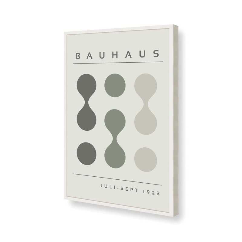 Green Bauhaus Flow I Print dans un cadre, H 25 po x l 19 po x P 1,25 po, Blanc opaque