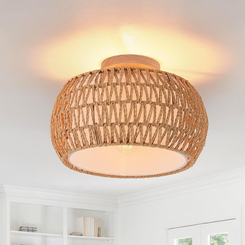 Plafonnier bohème en rotin Boho