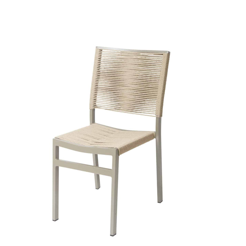 Fiji Outdoor Dining Side Chair, Pewter Tex/Tan
