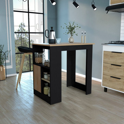 Îlot de cuisine avec tablettes latérales et armoire à pousser Masset, Masset