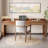 Brown Rectangular Solid Wood with 3 drawers desk-108803896
