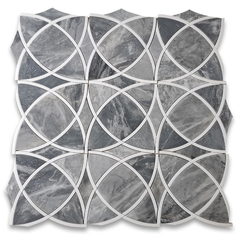 Bardiglio 12" x 12" Marble Random Mosaic Wall & Floor Tile