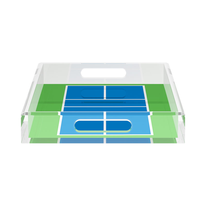 Decorative Tray, 2" H x 17" W x 10.5" D, Blue/Green