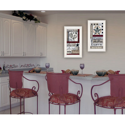 Art mural encadré vignette familiale 2 pièces pour la famille par Linda Spivey