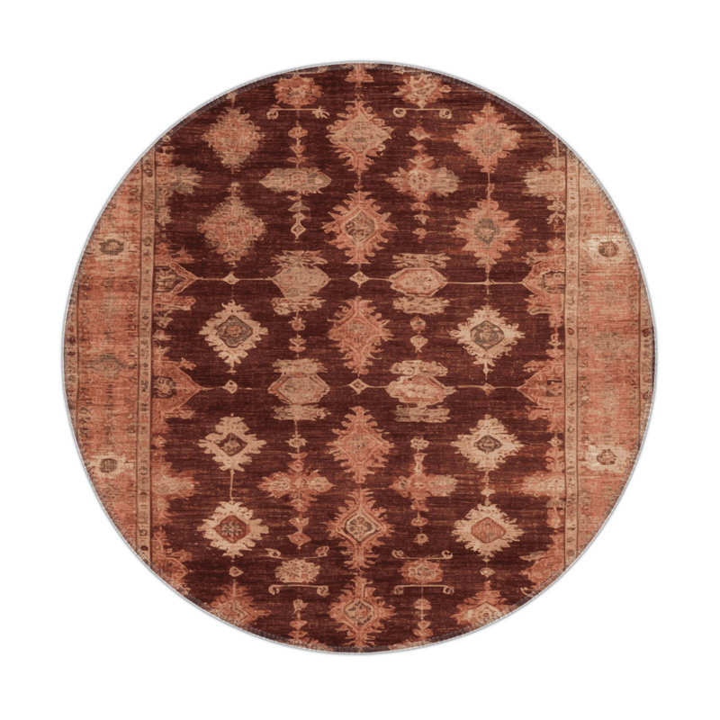 Overdyed Brown Indoor and Outdoor Area Rug, Rectangle 5' x 7'