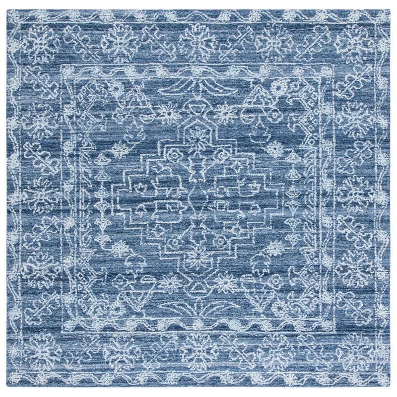 Lagro Hand Tufted Performance Oriental Rug, Square 6'