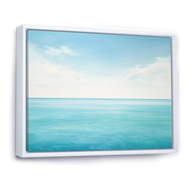 Impression sur toile Ocean Minimalisme Horizon II, H 34 po x l 44 po x P 1,5 po, Cadre flottant blanc