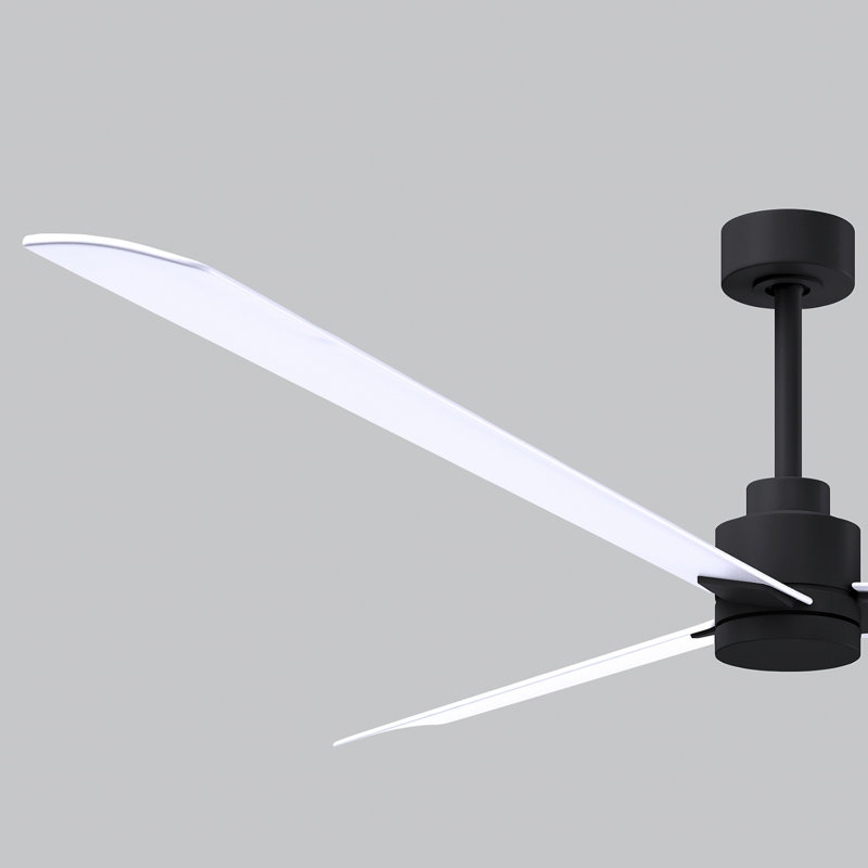 Alessandra Outdoor Downrod Ceiling Fan, Matte White, Matte Black