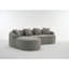 Canapé modulaire à méridienne Boneless LY-022, canapé 3 places en chenille grain de bois, canapé gris clair avec 4 coussins, canapé éponge haute densité pour appartement et salon