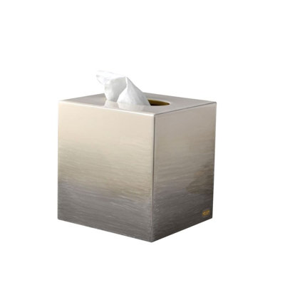 Mike + Ally Luxury Ombre Enamel Square Tissue Holder for Bathroom & Bedroom