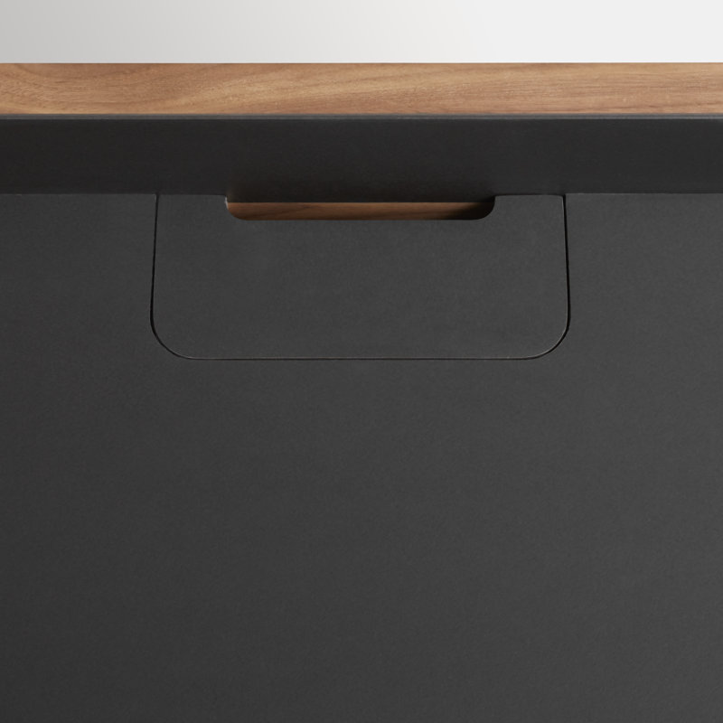 Tabloid Solid Wood Writing Desk, Oblivion/Walnut