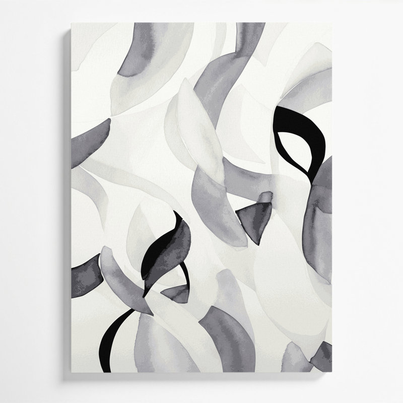 Abstrait aquarelle 41, art mural sur toile grise, H 10 po x l 8 po