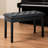 Matte Black 2-Seat Duet Storage Piano Bench Button Tufted Solid Wood Frame Faux Leather Upholstery