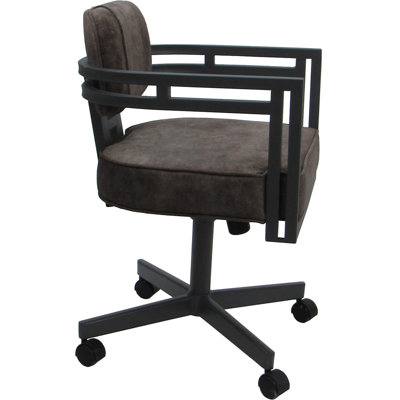 Chaise de salle à manger pivotante en métal avec accoudoirs