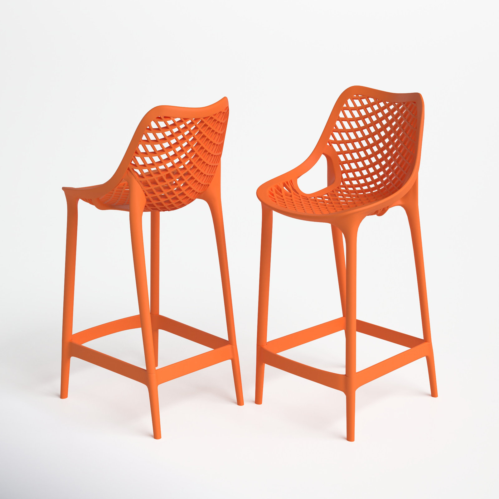 Farrah Patio Bar Stool, Orange, 25.6"