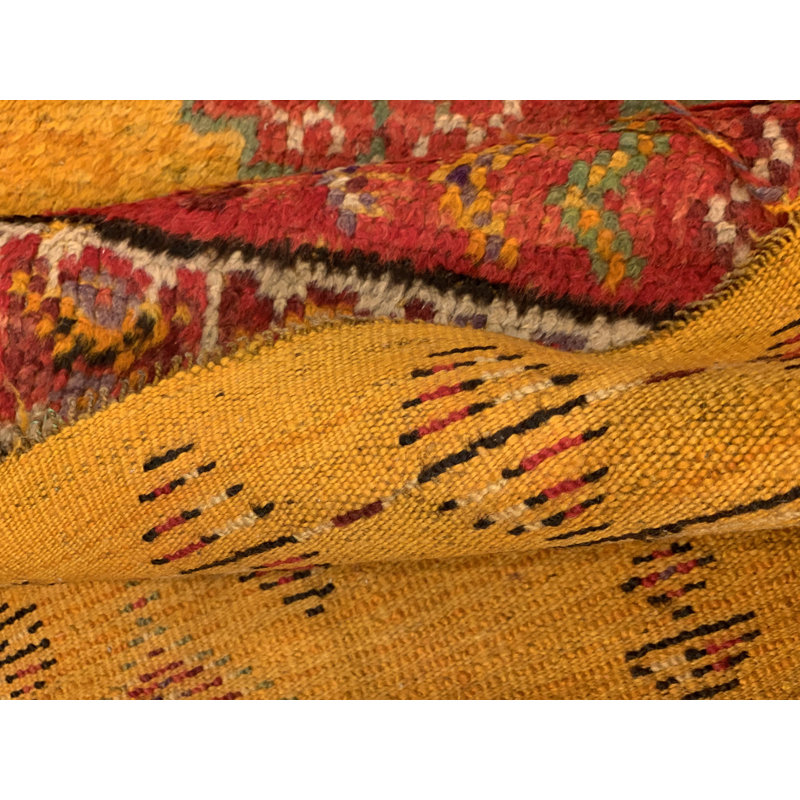 Tapis de couloir marocain rétro noué à la main de conception unique 4 pi x 10 pi 11 po