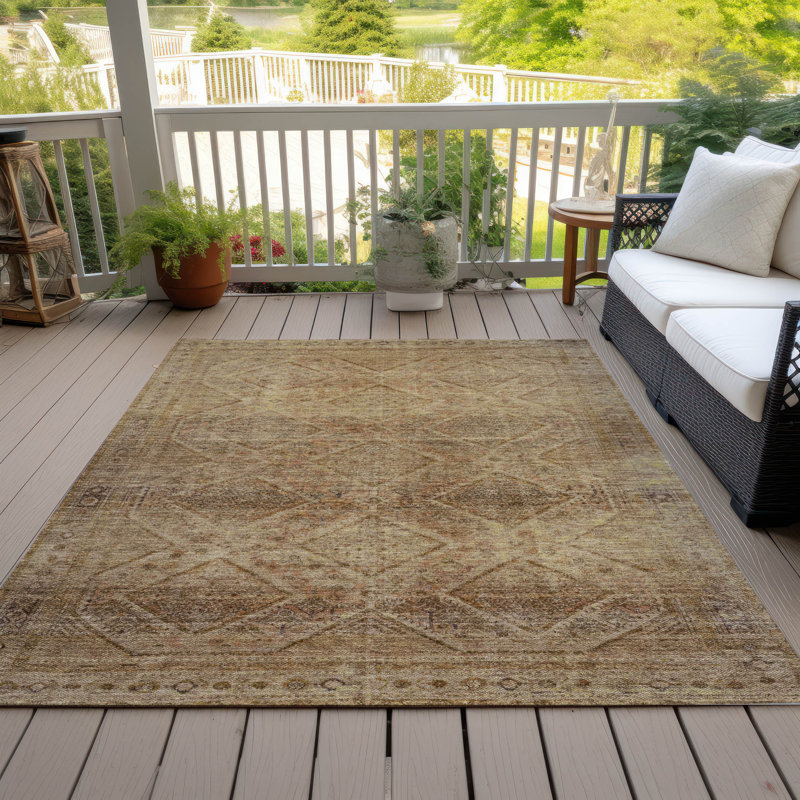 Tapis kaki Xhevrie lavable à la machine intérieur / extérieur, Rectangle 2 pi 6 po x 3 pi 10 po