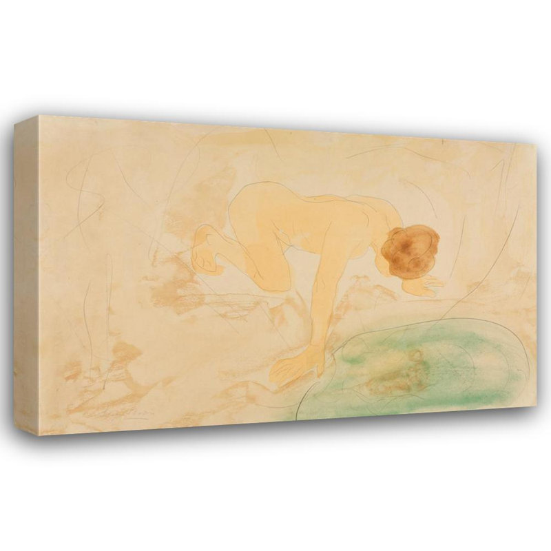 «The Reflection» par Auguste Rodin - Toile tendue avec châssis, H 24 po x l 17 po