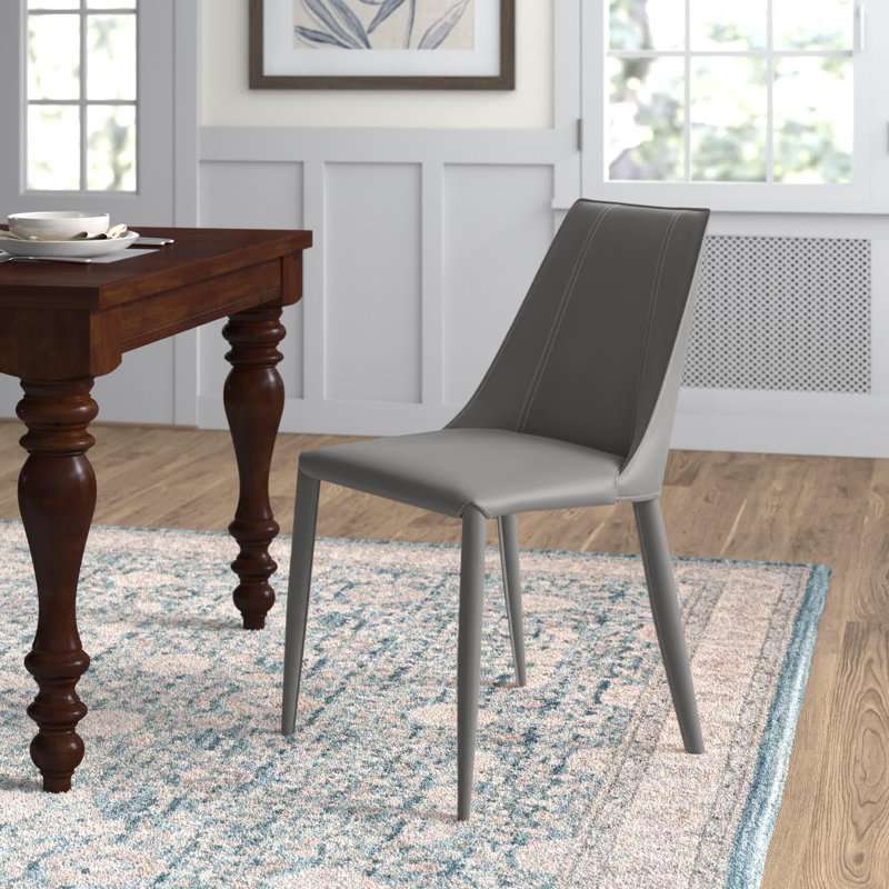 Carramar 18.3'' H Upholstered Side Chair, Gray Faux Leather