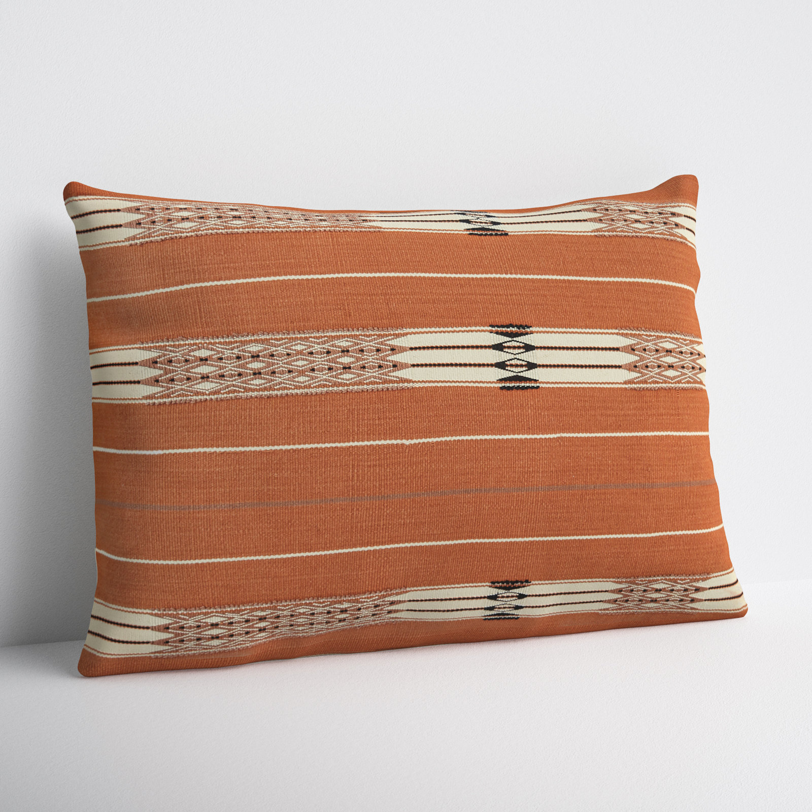 Dixon Geometric Lumbar Throw Pillow, Down, 18" x 18"