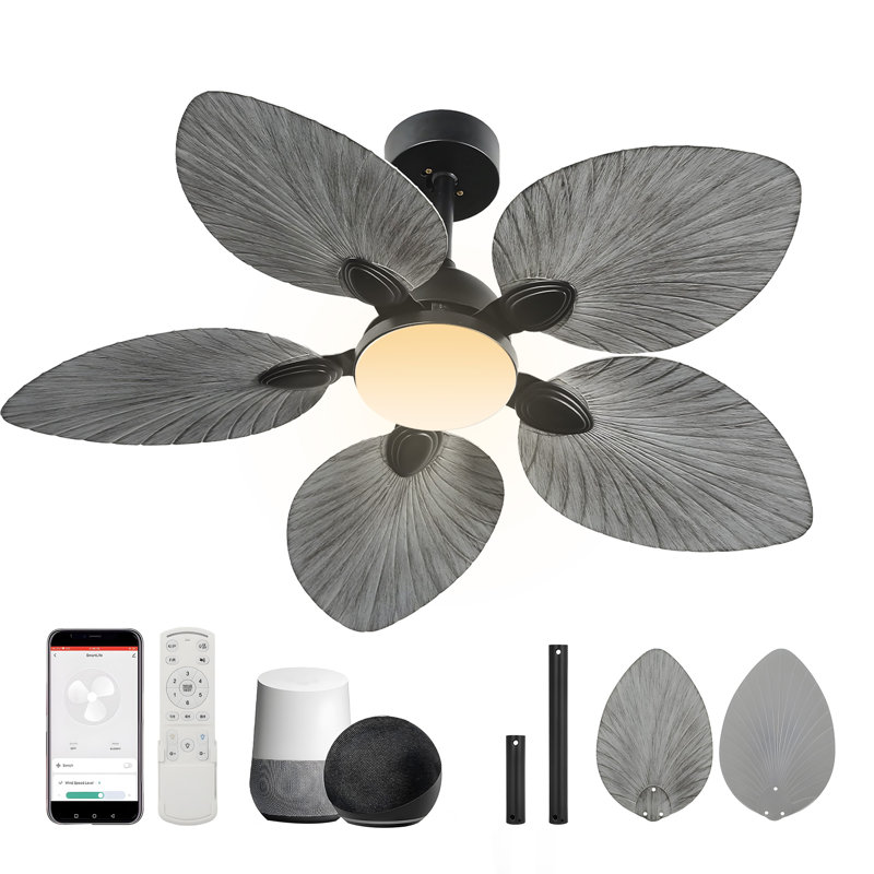 Ventilateur de plafond 42 "Tropical Smart avec lumières DEL et télécommande / contrôle d'application, Gris