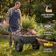 Chariot utilitaire de jardin robuste à deux roues, chariot de jardin d'une capacité de 4 pieds cubes avec support intégré pour la pelouse, le jardin et le transport-125821808
