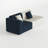 Modern Color Block Loveseat Navy Blue White Fabric 2 Seater Sofa For Living Room