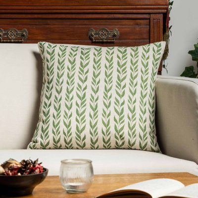 Striped and Floral Blue Throw Cushion
